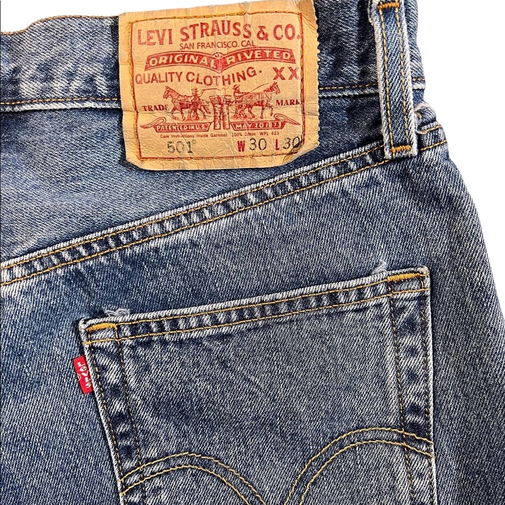 Levis 501s Mens Button Fly Original Fit Jeans Straight Leg